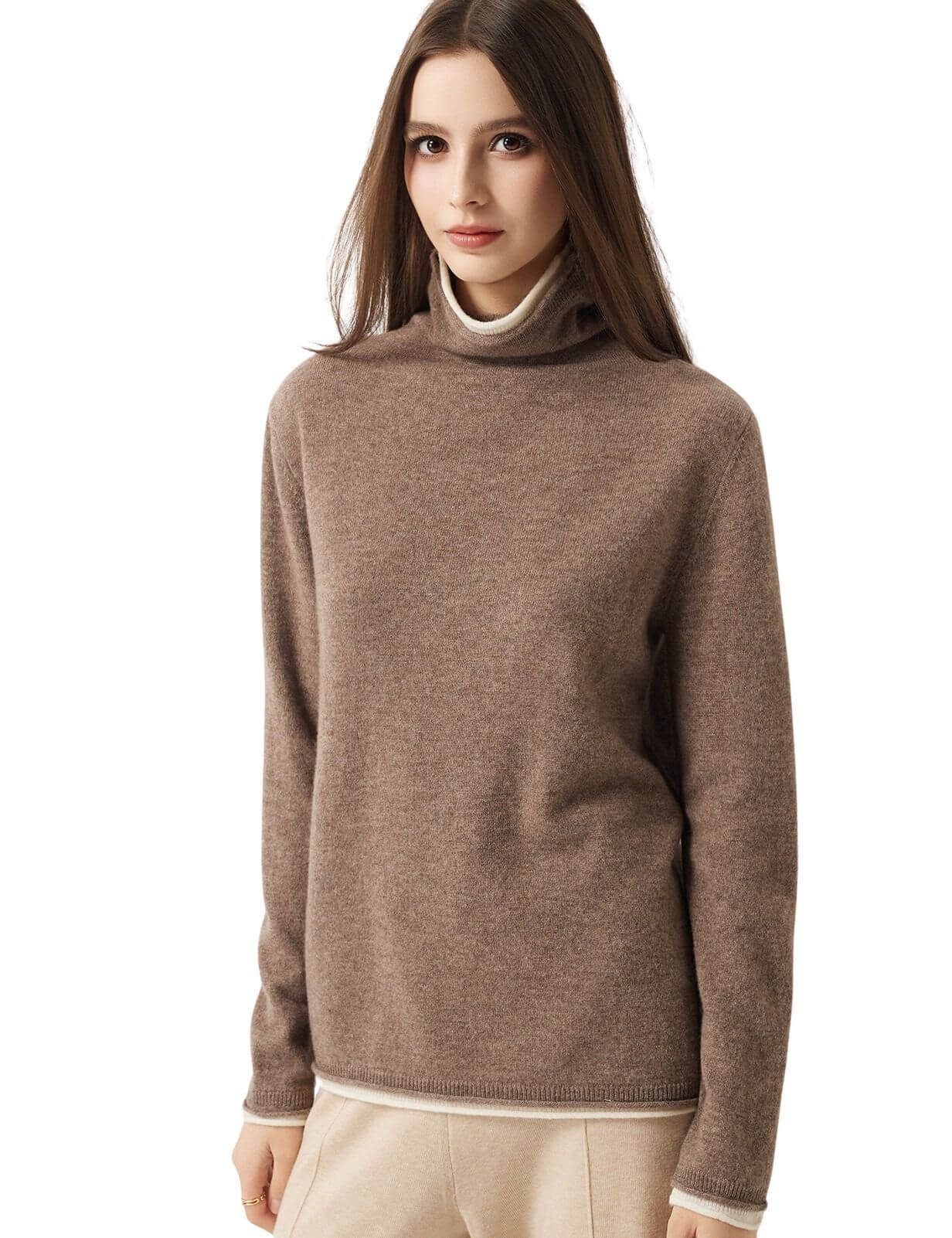 30% Cashmere 70% Merino Wool Turtle Neck Sweater