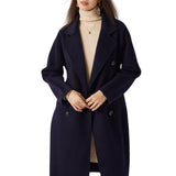 100% Merino Wool Fall Winter Long Pea Coat