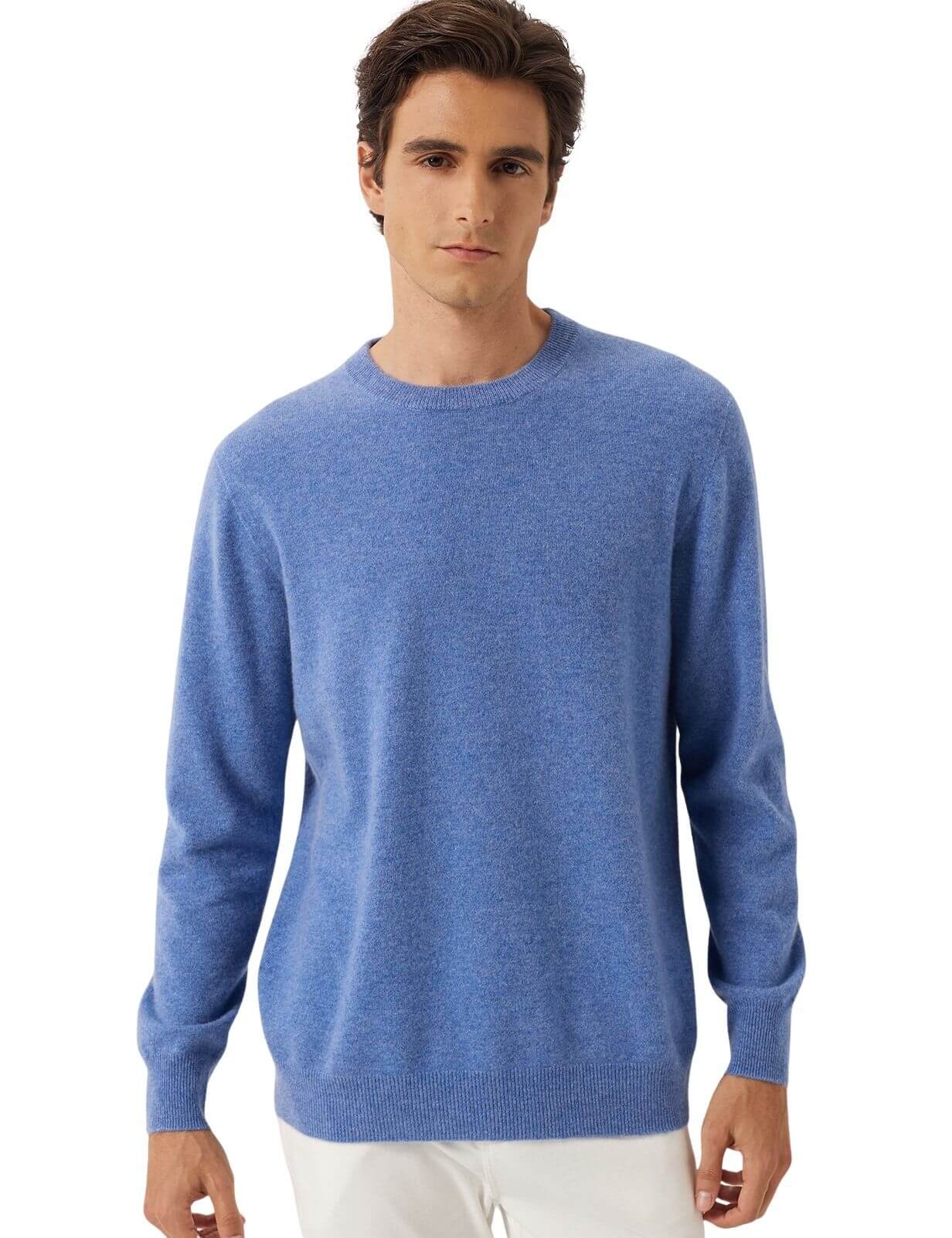 100% Cashmere Crew Neck Seamless Knit Sweater