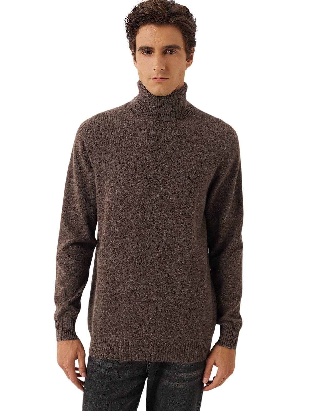 100% Cashmere Turtleneck Seamless Knit Sweater