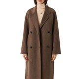 100% Merino Wool Double-Breasted Long Coat