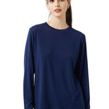 100% Merino Wool Crewneck Long Sleeve Knit Top