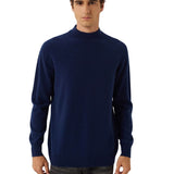 100% Cashmere Mock Neck Seamless Knit Sweater
