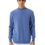 100% Cashmere Mock Neck Seamless Knit Sweater
