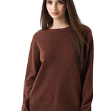 30% Cashmere 70% Merino Wool Seamless Crew Neck Sweater