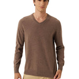 100% Cashmere V Neck Seamless Knit Sweater