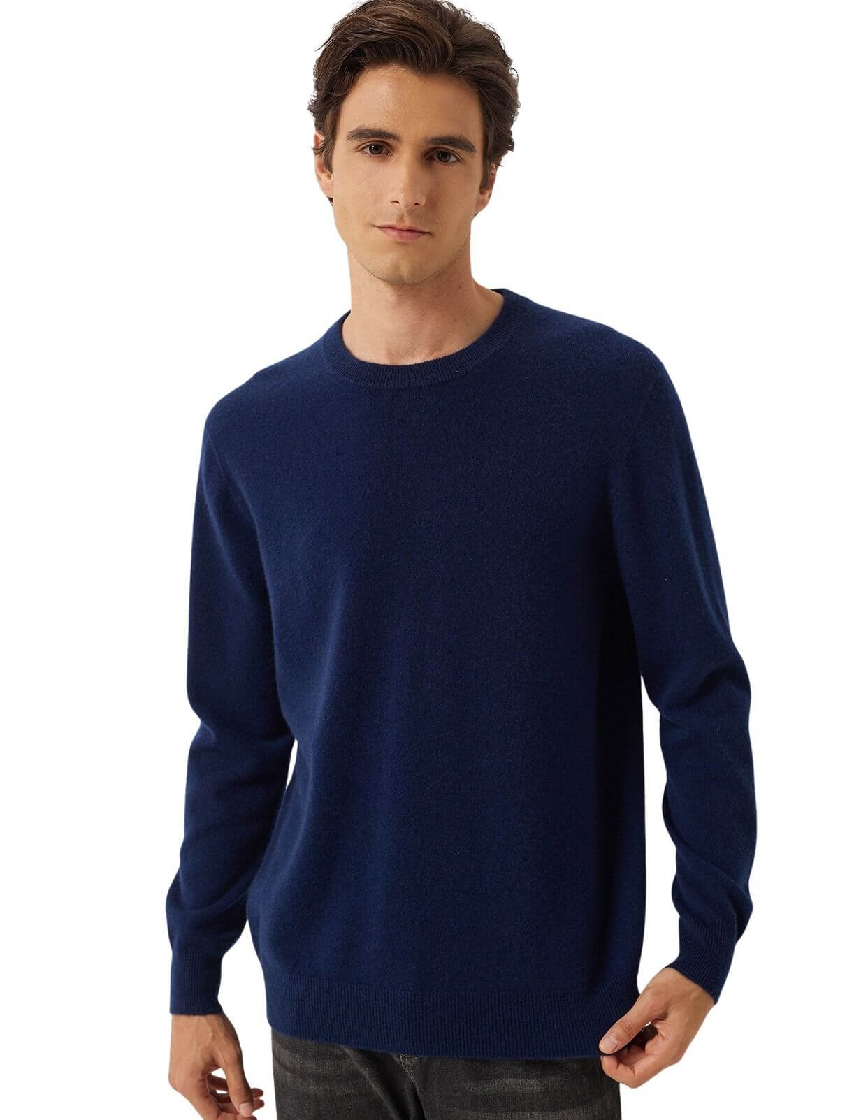 100% Cashmere Crew Neck Seamless Knit Sweater