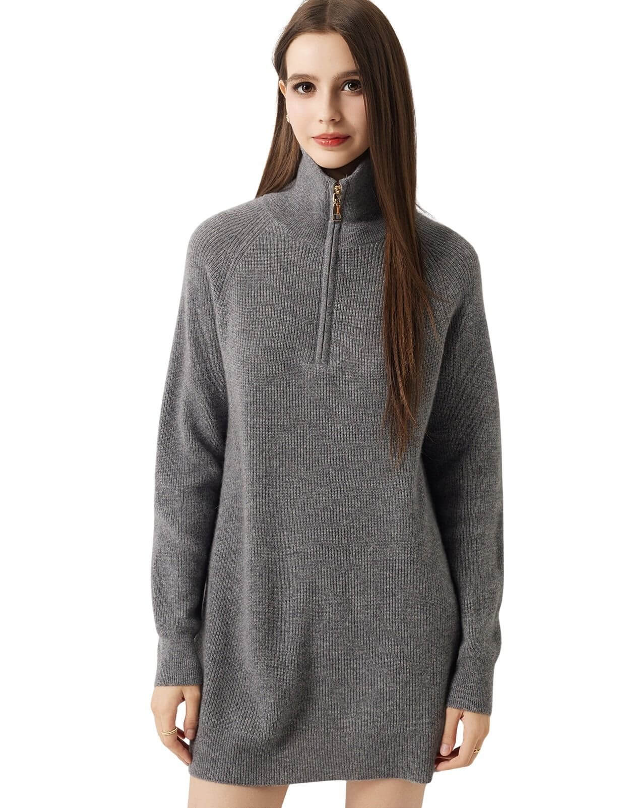 30% Cashmere 70% Merino Wool Half-Zip Sweater