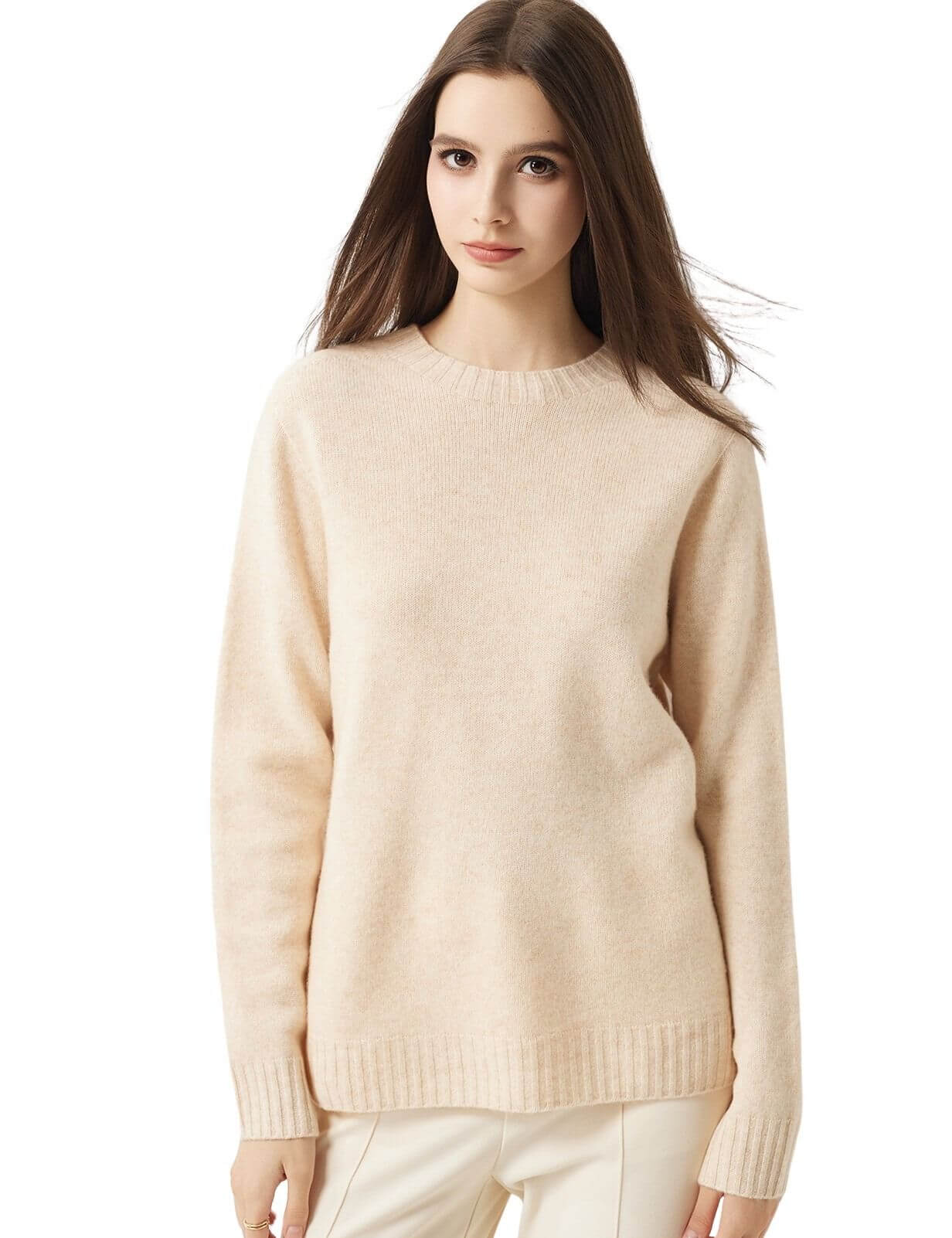 100% Merino Wool Seamless Crewneck Sweater