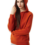 Maglione con cappuccio 30% cashmere 70% lana merino