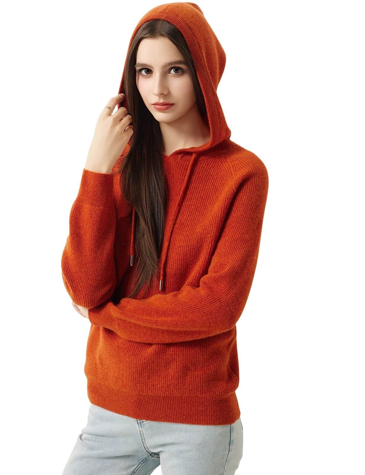 30% Cashmere 70% Merino Wool Hooded Sweater