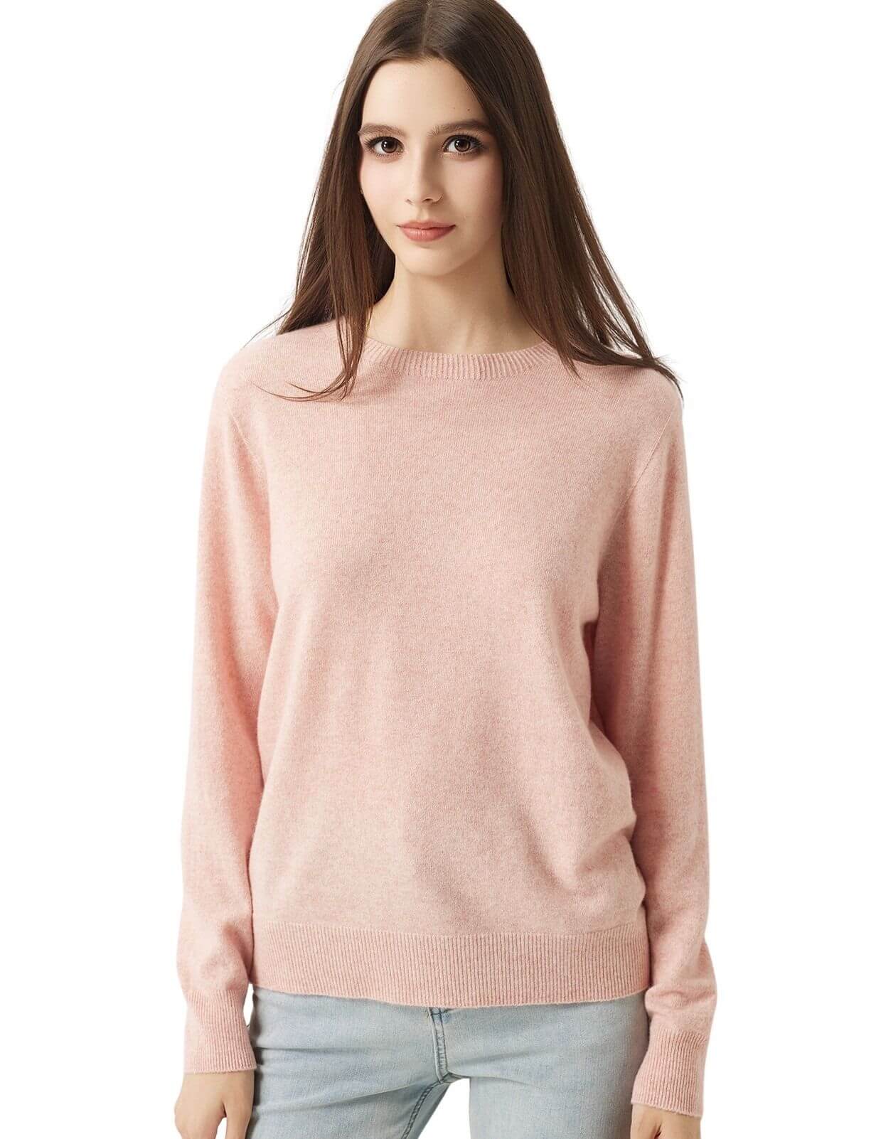30% Cashmere 70% Merino Wool Seamless Crew Neck Sweater