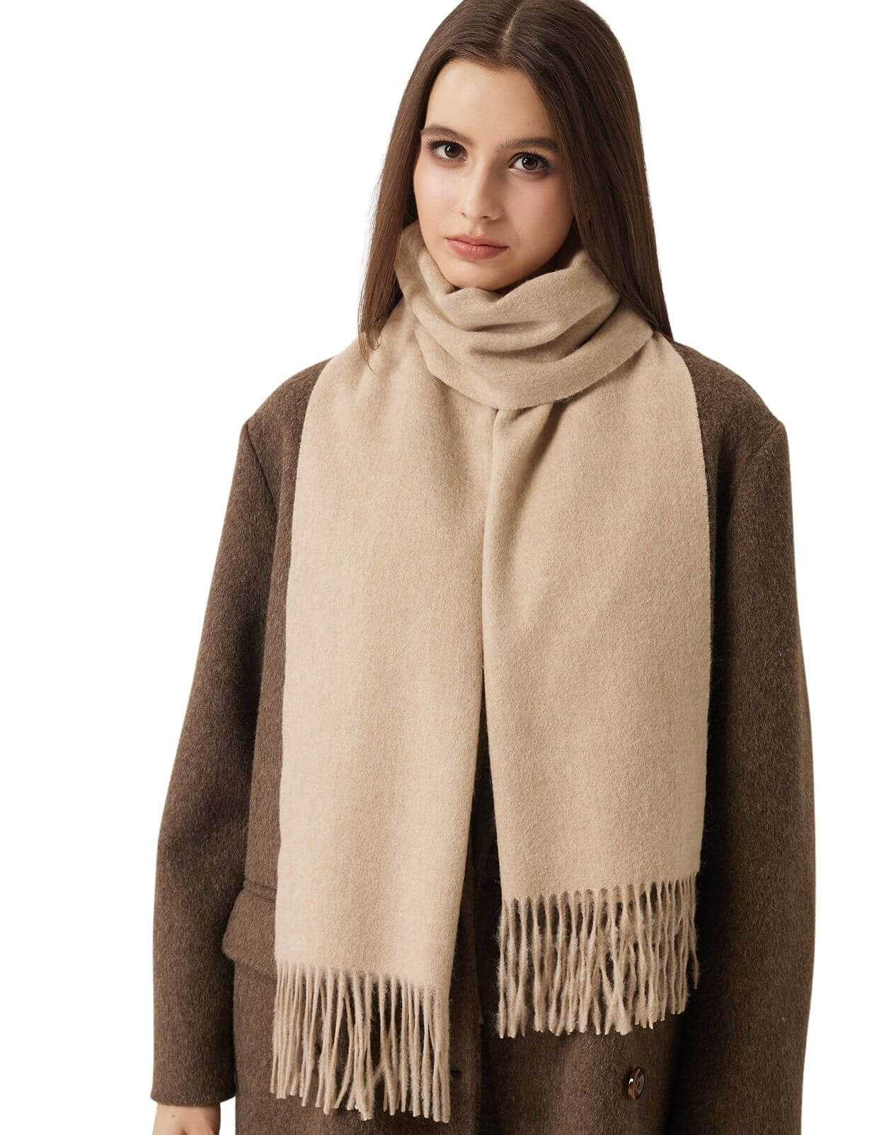 100% Merino Wool Scarf Solid Warm Ultra-Soft