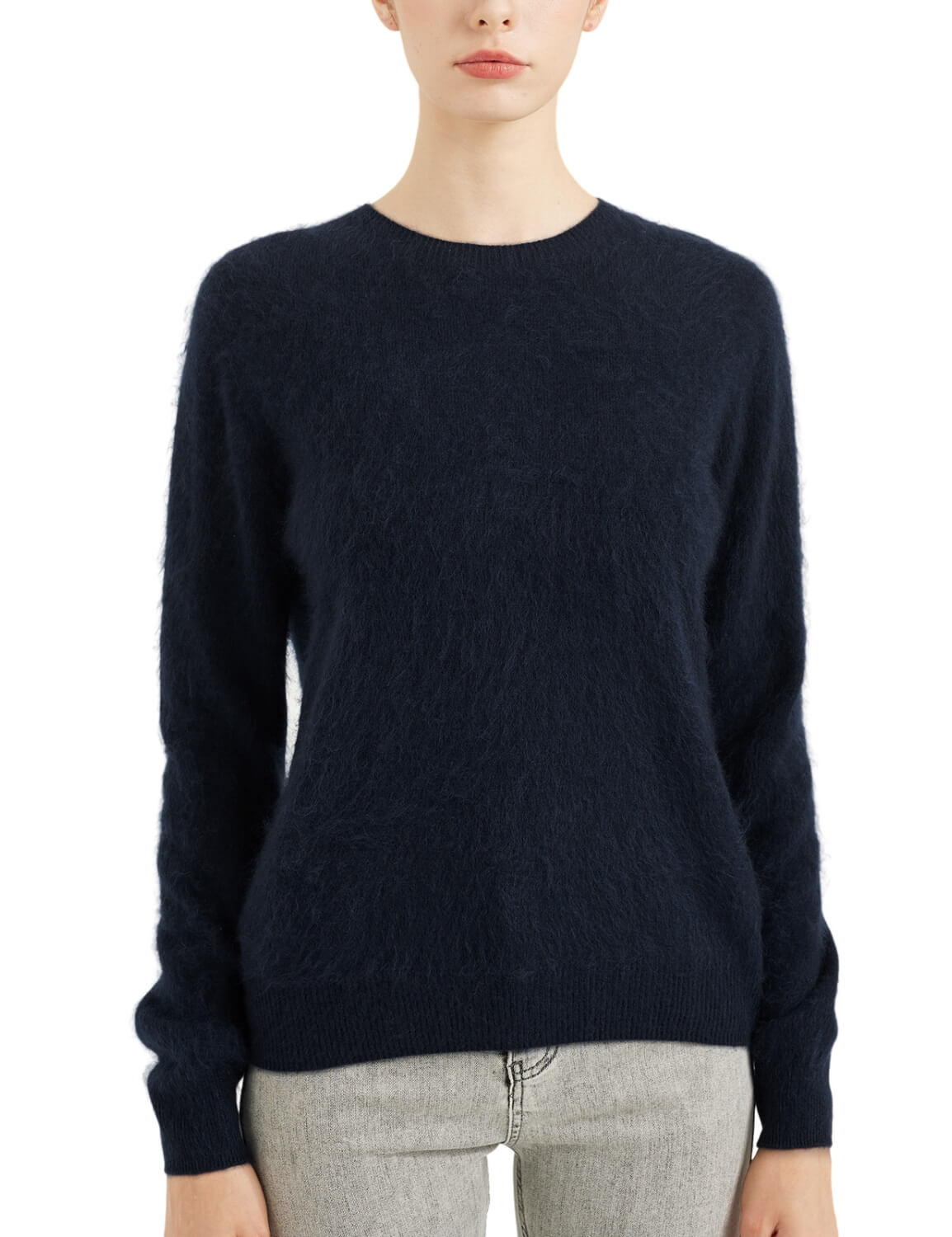 Chanyarn Women's 100% Merino Wool Luxury Soft Fall Winter Warm Crewneck Long Sleeve Brushed Fuzzy Pullover Sweater