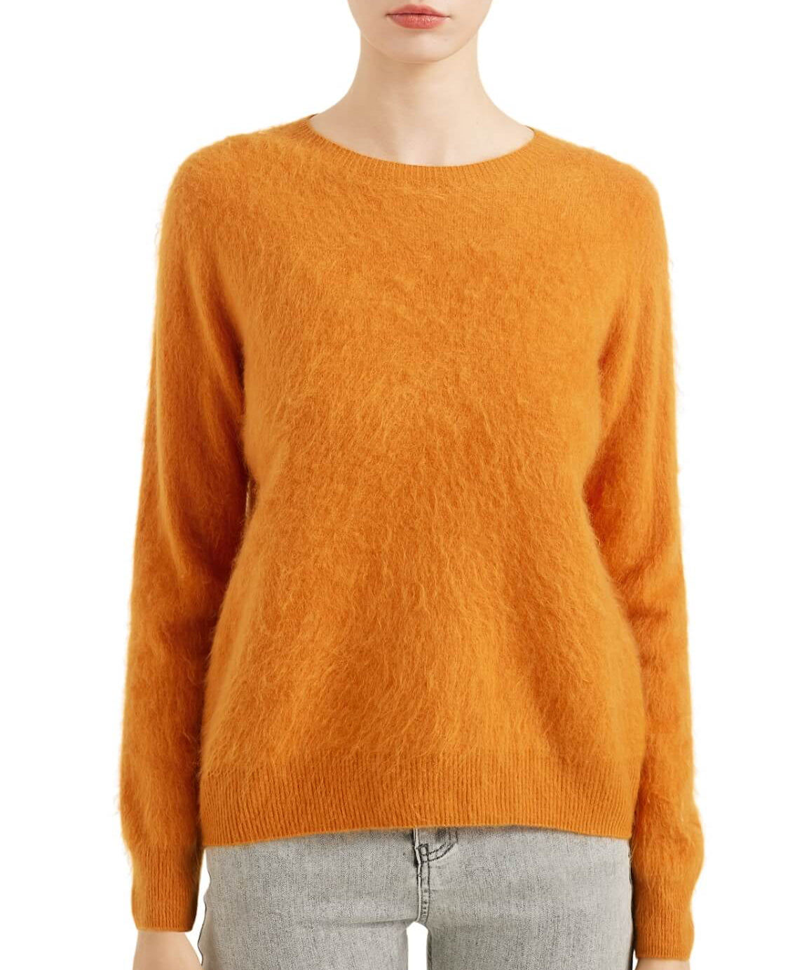 Chanyarn Women's 100% Merino Wool Luxury Soft Fall Winter Warm Crewneck Long Sleeve Brushed Fuzzy Pullover Sweater