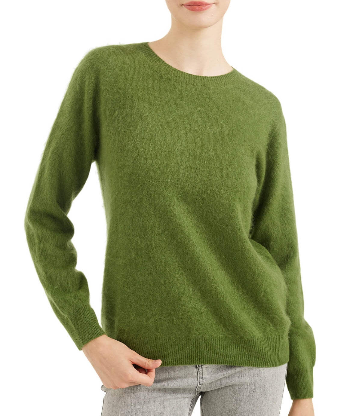 Chanyarn Women's 100% Merino Wool Luxury Soft Fall Winter Warm Crewneck Long Sleeve Brushed Fuzzy Pullover Sweater