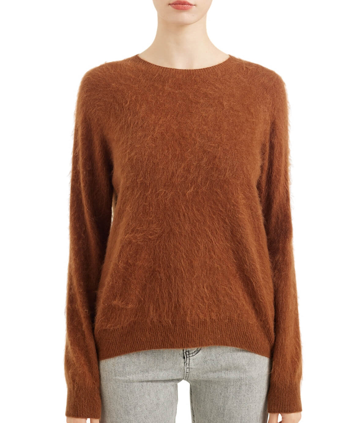 Chanyarn Women's 100% Merino Wool Luxury Soft Fall Winter Warm Crewneck Long Sleeve Brushed Fuzzy Pullover Sweater