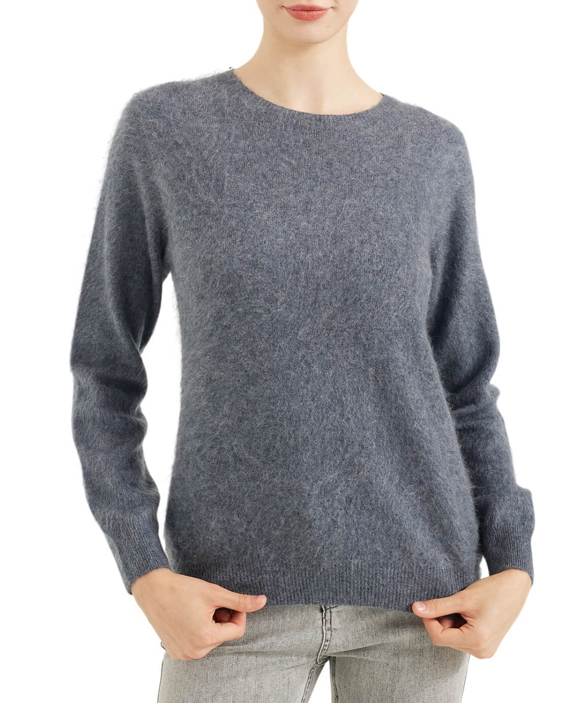 Chanyarn Women's 100% Merino Wool Luxury Soft Fall Winter Warm Crewneck Long Sleeve Brushed Fuzzy Pullover Sweater