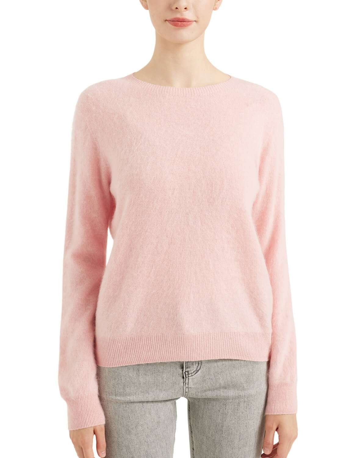 Chanyarn Women's 100% Merino Wool Luxury Soft Fall Winter Warm Crewneck Long Sleeve Brushed Fuzzy Pullover Sweater