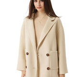 100% Merino Wool Double Breasted Short Coat