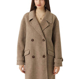 Double-Breasted 100% Merino Wool Mid Pea Coat