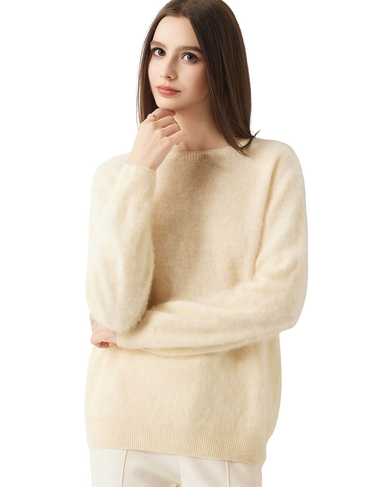 100% Merino Wool Crew Neck Seamless Sweater