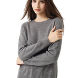 30% Cashmere 70% Merino Wool Seamless Crew Neck Sweater