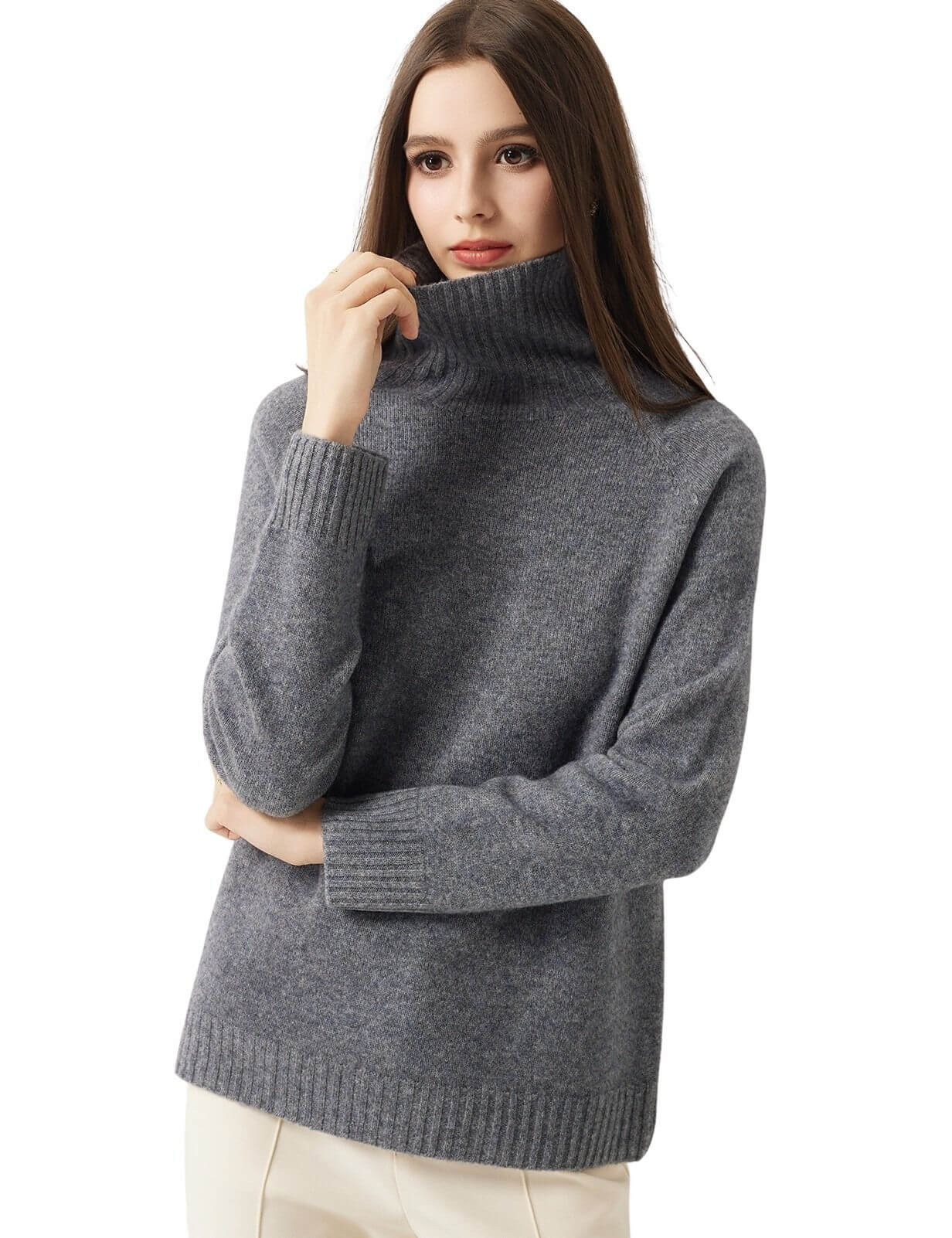 100% Merino Wool Seamless Turtleneck Sweater