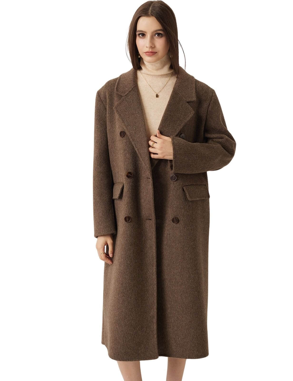 Double-Breasted 100% Merino Wool Pea Coat