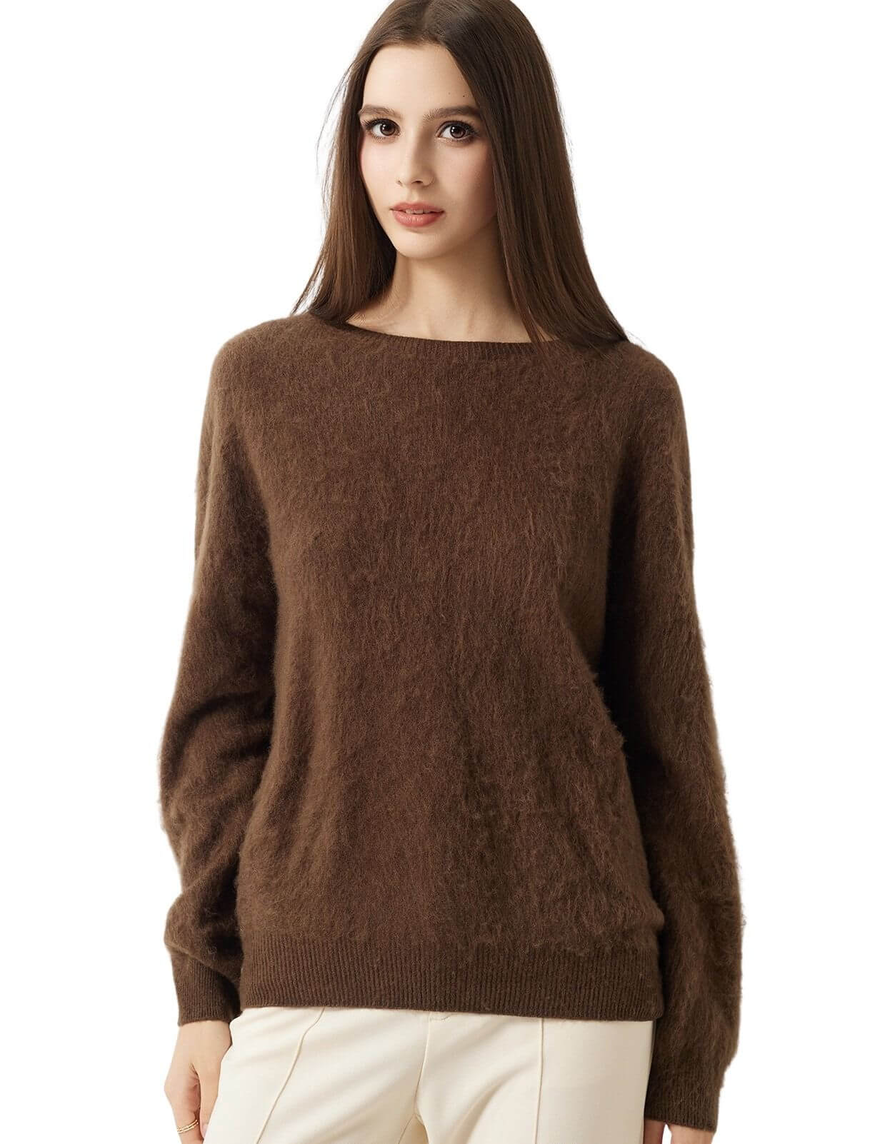 100% Merino Wool Crew Neck Seamless Sweater