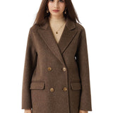 100% Merino Wool Double Breasted Pea Coat