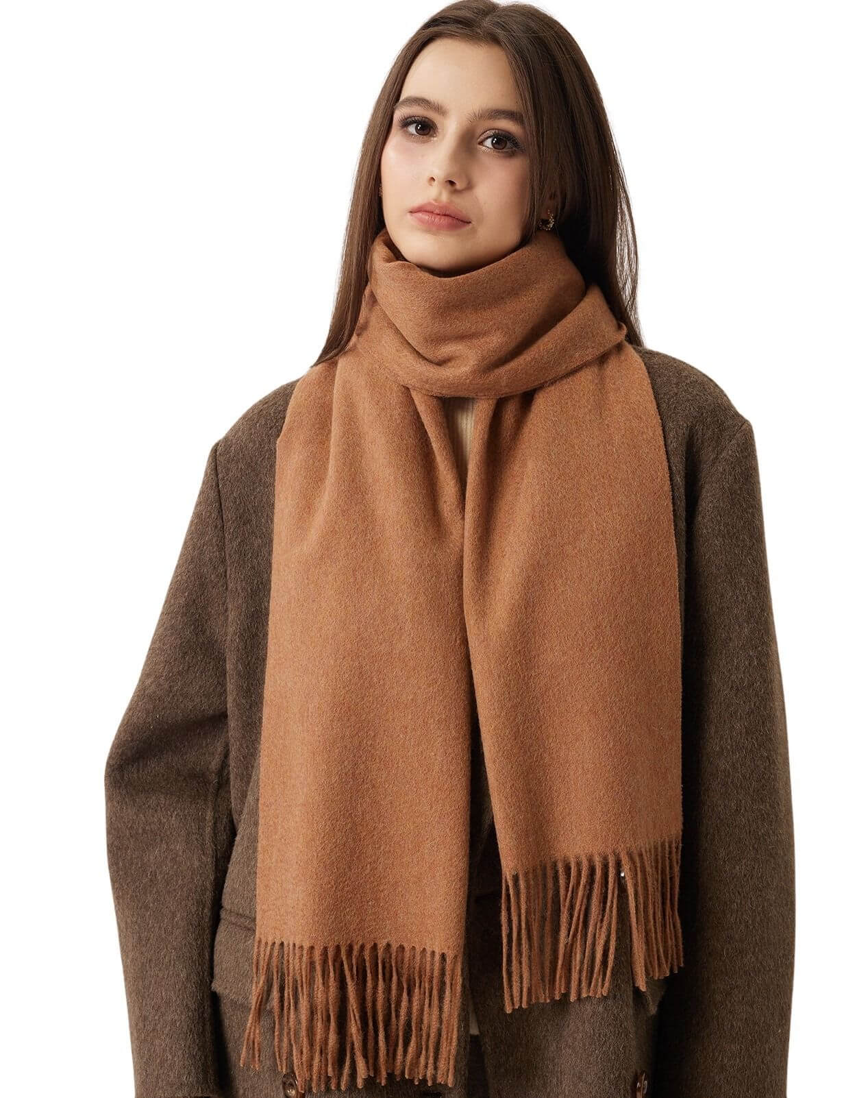 100% Merino Wool Scarf Solid Warm Ultra-Soft