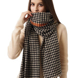 100% Merino Wool Houndstooth Large Shawls and Wraps