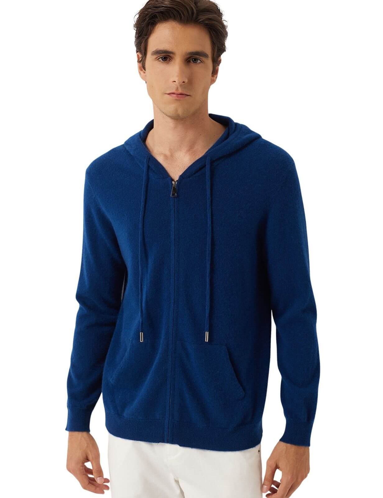 100% Cashmere Hoodies Knit Cardigan Sweater