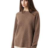 Pull à col rond sans couture 100 % laine mérinos