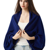 100% Merino Wool Knit Wrap Shawl with Sleeves