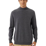100% Cashmere Mock Neck Seamless Knit Sweater