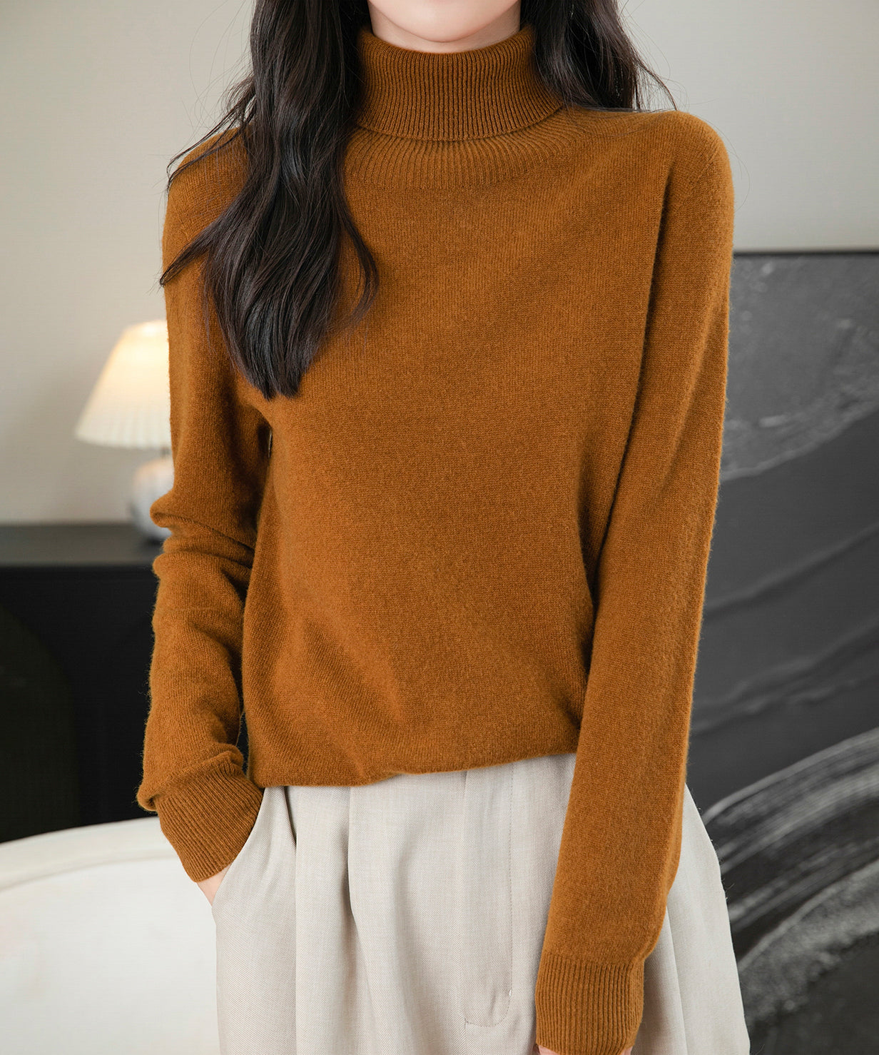 Chanyarn Women's 100% Merino Wool Turtleneck Sweater 2025 First-Line Ready to Wear Long Sleeve Seamless Knit Pullover