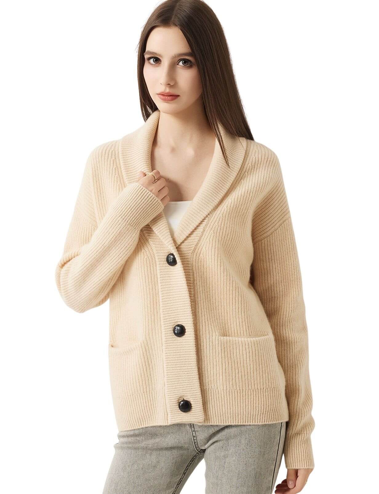 30% Cashmere 70% Merino Wool Cardigan Sweater