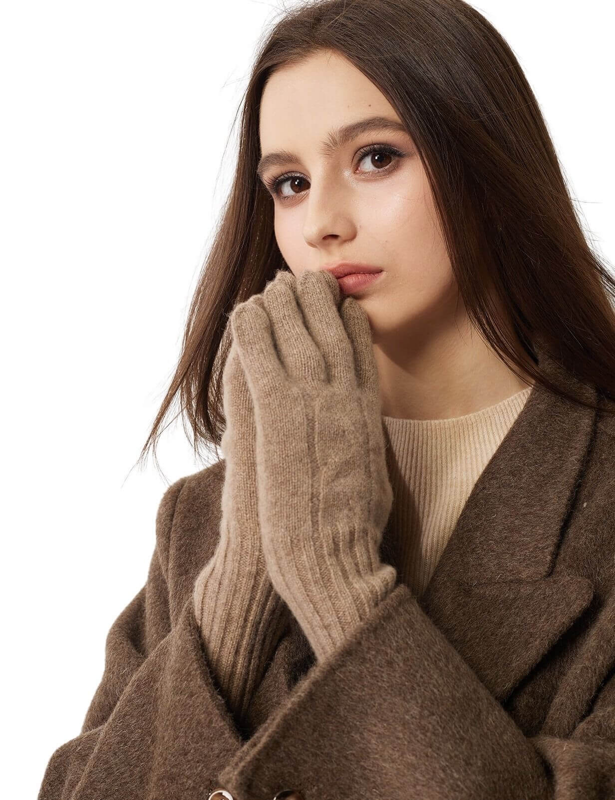 100% Pure Cashmere Gloves Winter Knit Gloves