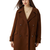 Double-Breasted 100% Merino Wool Mid Pea Coat