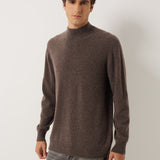 100% Cashmere Mock Neck Seamless Knit Sweater