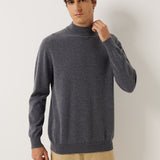 100% Cashmere Mock Neck Seamless Knit Sweater