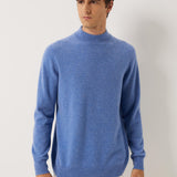 100% Cashmere Mock Neck Seamless Knit Sweater