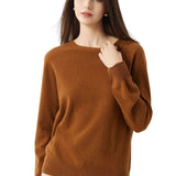 30% Cashmere 70% Merino Wool Seamless Crew Neck Sweater