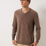 100% Cashmere V Neck Seamless Knit Sweater