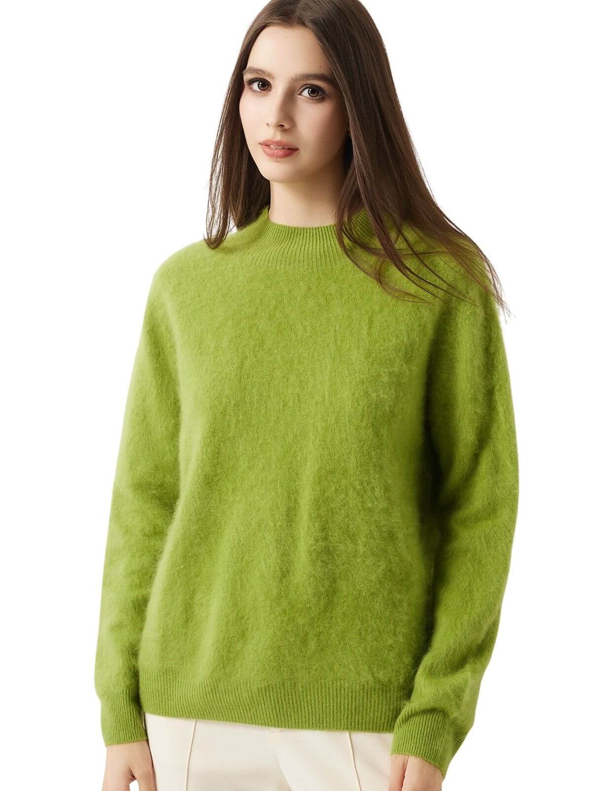 100% Merino Wool Seamless Mock Neck Sweater