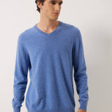 100% Cashmere V Neck Seamless Knit Sweater