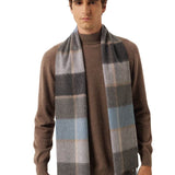 100% Cashmere Long Plaid Tassel Warm Knit Scarf