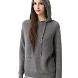 Maglione con cappuccio 30% cashmere 70% lana merino